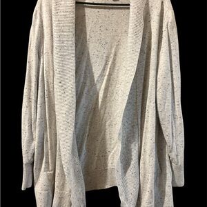 Lands' End Speckled Cream Cardigan